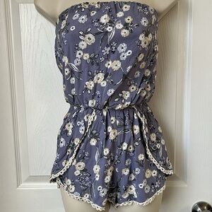 Floral Strapless Summer Romper – Wet Seal Women’s Size Large Purple